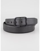 Calvin Klein Curea din piele cu catarama rotunda - Negru/Kaki