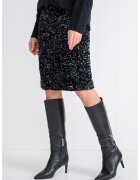 Calvin Klein Fusta midi cu croiala dreapta si paiete - Multicolor