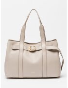 Calvin Klein Geanta de piele ecologica cu maner si catarama decorativa - Maro taupe deschis