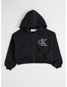 Calvin Klein Hanorac cu fermoar si monograma - Negru stins