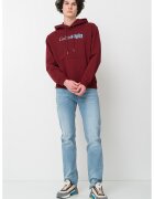Calvin Klein Hanorac cu logo si buzunar kangaroo - Visiniu/Albastru prafuit