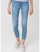 Calvin Klein Jeans Blugi crop skinny cu talie inalta - Albastru deschis