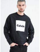 Calvin Klein Jeans Bluza de trening cu decolteu la baza gatului si imprimeu logo - Alb/Negru