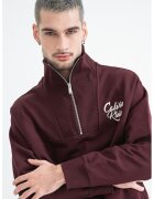 Calvin Klein Jeans Bluza de trening cu fenta cu fermoar - Maro cognac