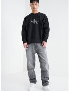 Calvin Klein Jeans Bluza de trening din amestec de bumbac cu imprimeu logo - Negru/Gri antracit