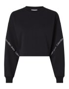 Calvin Klein Jeans Bluza sport crop cu maneci cazute - Negru
