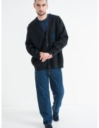 Calvin Klein Jeans Cardigan lejer cu nasturi - Negru