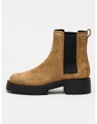 Calvin Klein Jeans Ghete Chelsea de piele intoarsa - Negru/Maro deschis