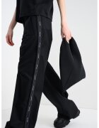 Calvin Klein Jeans Pantaloni ampli cu benzi logo - Negru