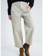 Calvin Klein Jeans Pantaloni drepti cu talie inalta - Alb murdar