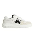 Calvin Klein Jeans Pantofi sport de piele cu garnituri de piele intoarsa - Alb/Bej deschis