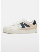 Calvin Klein Jeans Pantofi sport de piele si piele intoarsa - Alb optic/Bej deschis