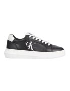 Calvin Klein Jeans Pantofi sport din piele cu logo - Alb/Negru stins