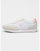 Calvin Klein Jeans Pantofi sport low-cut cu garnituri de piele intoarsa - Alb optic/Roz