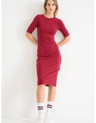Calvin Klein Jeans Rochie cu croiala bodycon si decolteu la baza gatului - Rosu inchis