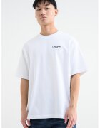 Calvin Klein Jeans Tricou cu decolteu la baza gatului si logo - Negru/Alb murdar