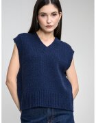 Calvin Klein Jeans Vesta din lana Merinos cu decolteu in V - Albastru inchis