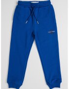 Calvin Klein Pantaloni relaxed fit de trening cu imprimeu logo discret - Albastru royal