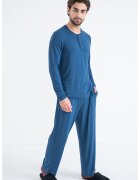 Calvin Klein Pijama uni din amestec de modal - Albastru inchis