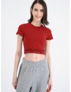 Calvin Klein Tricou crop cu imprimeu logo - Rosu