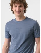 Calvin Klein Tricou cu decolteu la baza gatului si imprimeu logo - Albastru inchis