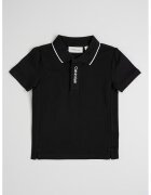 Calvin Klein Tricou polo cu logo brodat - Negru/Alb optic