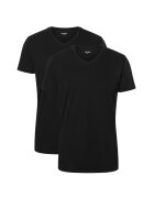 Camano Set de tricouri cu decolteu in V - 2 piese - Negru