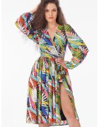 CAMISSI Rochie evazata cu slit lateral - Multicolor