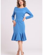 CAMISSI Rochie midi cu terminatie cu volane - Albastru royal