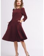 CAMISSI Rochie midi plisata cu buzunare laterale - Visiniu