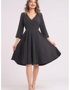 CAMISSI Rochie mini cu croiala in A si buzunare - Gri antracit