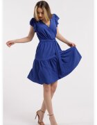 CAMISSI Rochie scurta cu decolteu in V - Albastru royal