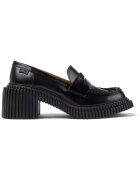 Camper Pantofi loafer din piele cu toc masiv Pix London - Negru