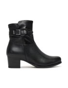 Caprice Botine dama cu toc - piele naturala - negru