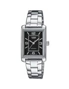 Casio Ceas dama analog - bratara otel inoxidabil - cadran negru - 21x7.4mm