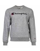 Champion Bluza de trening din amestec de bumbac cu decolteu la baza gatului si logo brodat - Gri