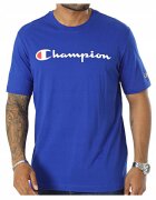 Champion Tricou barbatesc bumbac - albastru - imprimeu logo - maneca scurta