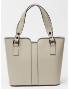 Chiara Canotti Geanta shopper din piele cu bareta detasabila - Gri deschis