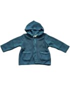 Chicco Pulover pentru copii cu fermoar - verde cu gluga - 74