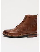 Clarks Ghete din piele cu model brogue Newford - Maro