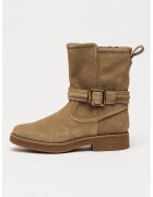 Clarks Ghete medii din piele intoarsa Nella - Verde sparanghel
