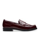 Clarks Pantofi loafer din piele cu model uni - Visiniu
