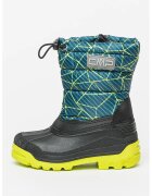 Cmp Cizme mid-calf de iarna cu segment matlasat Sneewy - Negru/Verde lime/Bleumarin