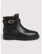 Coccinelle Ghete din piele cu bareta decorativa - Negru