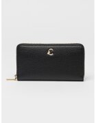 Coccinelle Portofel de piele cu fermoar C-Me - Negru