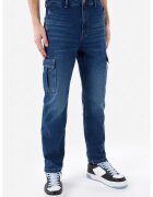 COLINS Blugi cargo cu croiala conica 071 Willy - Albastru inchis