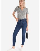 COLINS Blugi crop cu talie inalta - Bleumarin
