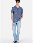 COLINS Blugi cu croiala dreapta si aspect decolorat Karl - Alb/Albastru pastel