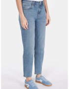 COLINS Blugi mom fit cu model uni - Albastru deschis