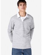 COLINS Bluza polo cu guler contrastant - Alb/Gri melange